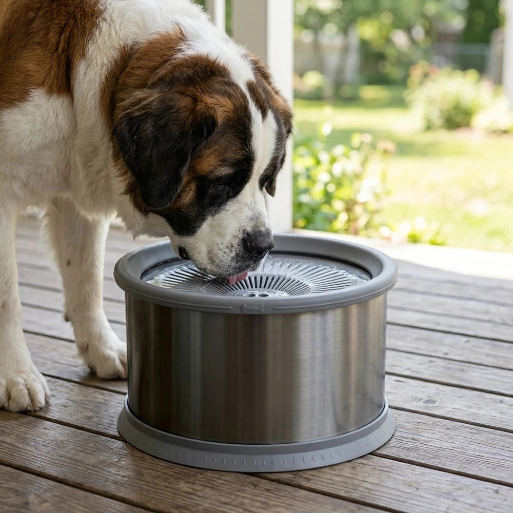 Splash Proof Stainless Steel Water Bowl
