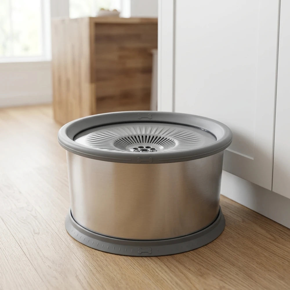 Splash Proof Stainless Steel Water Bowl